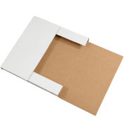 12-1/2" x 12-1/2" x 1" Easy-Fold Corrugated Mailers, ECT-32, White - Pkg Qty 50
