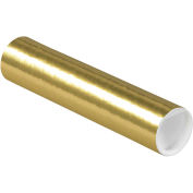 Mailing Tube With Cap, 9"L x 2" Dia., Gold