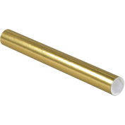 Mailing Tube With Cap, 18"L x 2" Dia., Gold