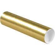 Mailing Tube With Cap, 12"L x 3" Dia., Gold