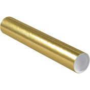 Mailing Tube With Cap, 18"L x 3" Dia., Gold