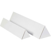 3"x18-1/4" Triangle Corrugated Mailing Tube, 200lb. ECT-32-B Test, White - Pkg Qty 50