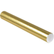Mailing Tube With Cap, 24"L x 3" Dia., Gold