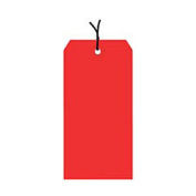 #4 Strung Tag Pack 4-1/4" x 2-1/8", 1000 Pack, Red