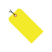 #8 Strung Tag Pack 6-1/4" x 3-1/8", 1000 Pack, Yellow Fluorescent