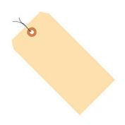 #2 Pre-Wired Tag, 10 Point Size 3-1/4" x 1-5/8", 1000 Pack, Manila