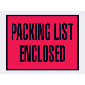4-1/2"x6" Red Packing List Enclosed, Full Face & Open End, 1000 Pack