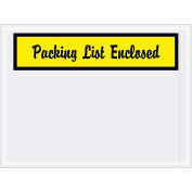 4-1/2"x6" Yellow Script Packing List Enclosed", Panel Face, 1000 Pack