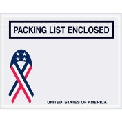 7"x5-1/2" USA w/ Ribbon Packing List Enclosed, Panel Face, 1000 Pack