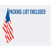 7"x5-1/2" USA w/Flag Packing List Enclosed, Panel Face, 1000 Pack