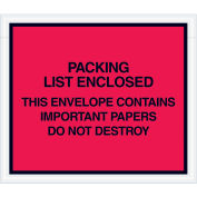 4-1/2"x6" Red Packing List Enclosed, Full Face, Important Papers Enclosed, 1000 Pack