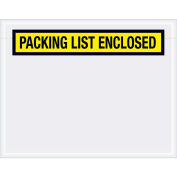 7"x5-1/2" Yellow Packing List Enclosed, Panel Face, 1000 Pack