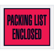 4-1/2"x5-1/2" Red Packing List Enclosed, Full Face, 1000 Pack