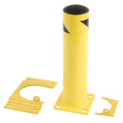 24 X 5-1/2, Removable Steel Bollard With Removable Rubber Cap, Yellow