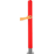 Global Industrial Smooth Bollard Post Sleeve 4" HDPE Dome Top, Red