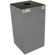 Witt Industries 28GC01-SL Steel Recycling Container with Bottle & Can Opening, 28 Gallon Cap, Gray