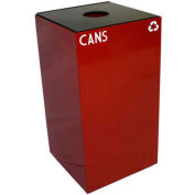 Witt Industries 28GC01-SC Steel Recycling Container with Bottle & Can Opening, 28 Gallon Cap, Red