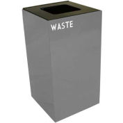Witt Industries 28GC03-SL Steel Recycling Container with Waste Disposal Opening, 28 Gallon Cap, Gray