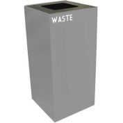 Witt Industries 32GC03-SL Steel Recycling Container with Waste Disposal Opening, 32 Gallon Cap, Gray