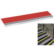Grit Surface Aluminum Stair Tread  Glued Down 7-1/2"D 60"W, Grayred