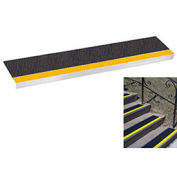 Grit Surface Aluminum Stair Tread  Glued Down 9"D 30"W, Yellowblack