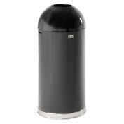 Rubbermaid Round Open Top Trash Can, Black, 15"Dia x 35-1/2"H