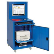 Global Industrial LCD Industrial Computer Cabinet, Blue, Unassembled