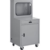 Global Industrial Deluxe LCD Industrial Computer Cabinet, Gray, Assembled
