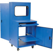 Deluxe LCD Industrial Computer Cabinet, Blue, 30"W x 30"D x 66-3/8"H, Assembled
