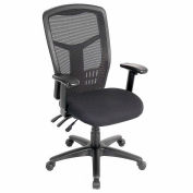 Multifunction Office Chair, Mesh Back, Fabric Upholstered Seat