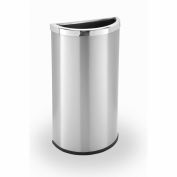 Commercial Zone Waste Container, Stainless Steel, 8 Gallon - Half Moon