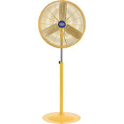 Deluxe Oscillating Pedestal Fan, 30" Diameter, Safety Yellow, 1/2HP, 10000CFM