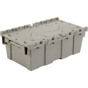 Distribution Container With Hinged Lid, 19-5/8x11-7/8x7, Gray