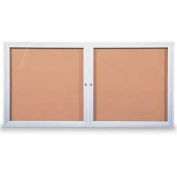 United Visual Products Two-Door Outdoor Corkboard - 42"W x 32"