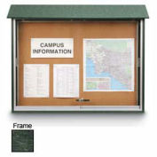 United Visual Products Sliding-Door Outdoor Message Center - 45"W x 36"H - Woodland Green