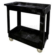 RUBBERMAID Economical Tray Shelf Black Plastic Service Cart