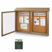 United Visual Products Double-Door Outdoor Message Center - 45"W x 30"H - Woodland Green