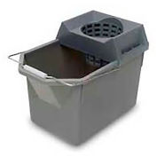 Rubbermaid 6194 Plastic Pail & Mop Strainer Combo w/Steel Handle, 15 Qt. Gray - Pkg Qty 6