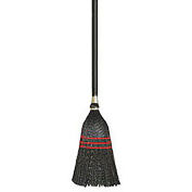 Boardwalk Flag Tipped Poly Lobby Brooms, 38" Length, Natural/Black, 12/Case