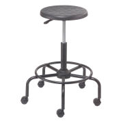 Polyurethane Scooter Stool with Steel Base Black