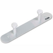 Safco Metal Wall Coat Rack, 2 Nail-Head Hooks, Satin Aluminum