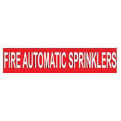 Pipe Marker - Pressure-Sensitive - Fire Automatic Sprinklers, 25 PK, Red, For Pipe Over 2-1/4",9"W