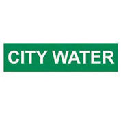 Pipe Marker - Pressure-Sensitive - City Water, Pack Of 25, Green, For Pipe Over 1-1/8",7"W