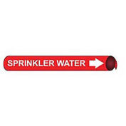 Pipe Marker - Precoiled and Strap-on - Sprinkler Water, Red, For Pipe 3/4" - 1",8"W