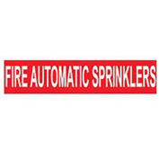 Pipe Marker - Pressure-Sensitive - Fire Automatic Sprinklers, 25 PK, Red, For Pipe Over 1-1/8",7"W