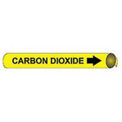 Pipe Marker - Precoiled and Strap-on - Carbon Dioxide, Yellow, For Pipe 3/4" - 1",8"W