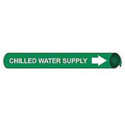 Pipe Marker - Precoiled and Strap-on - Chilled Water Supply, Green, For Pipe 2-1/2" - 3-1/4",12"W
