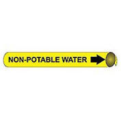 Pipe Marker - Precoiled and Strap-on - Non-Potable Water, Yellow, For Pipe 3/4" - 1",8"W