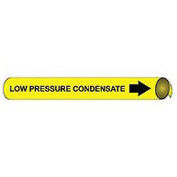 Pipe Marker - Precoiled and Strap-on - Low Pressure Condensate, Yellow, For Pipe 1-1/8" - 2-3/8",8"W