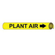 Pipe Marker - Precoiled and Strap-on - Plant Air, Yellow, For Pipe 3/4" - 1",8"W